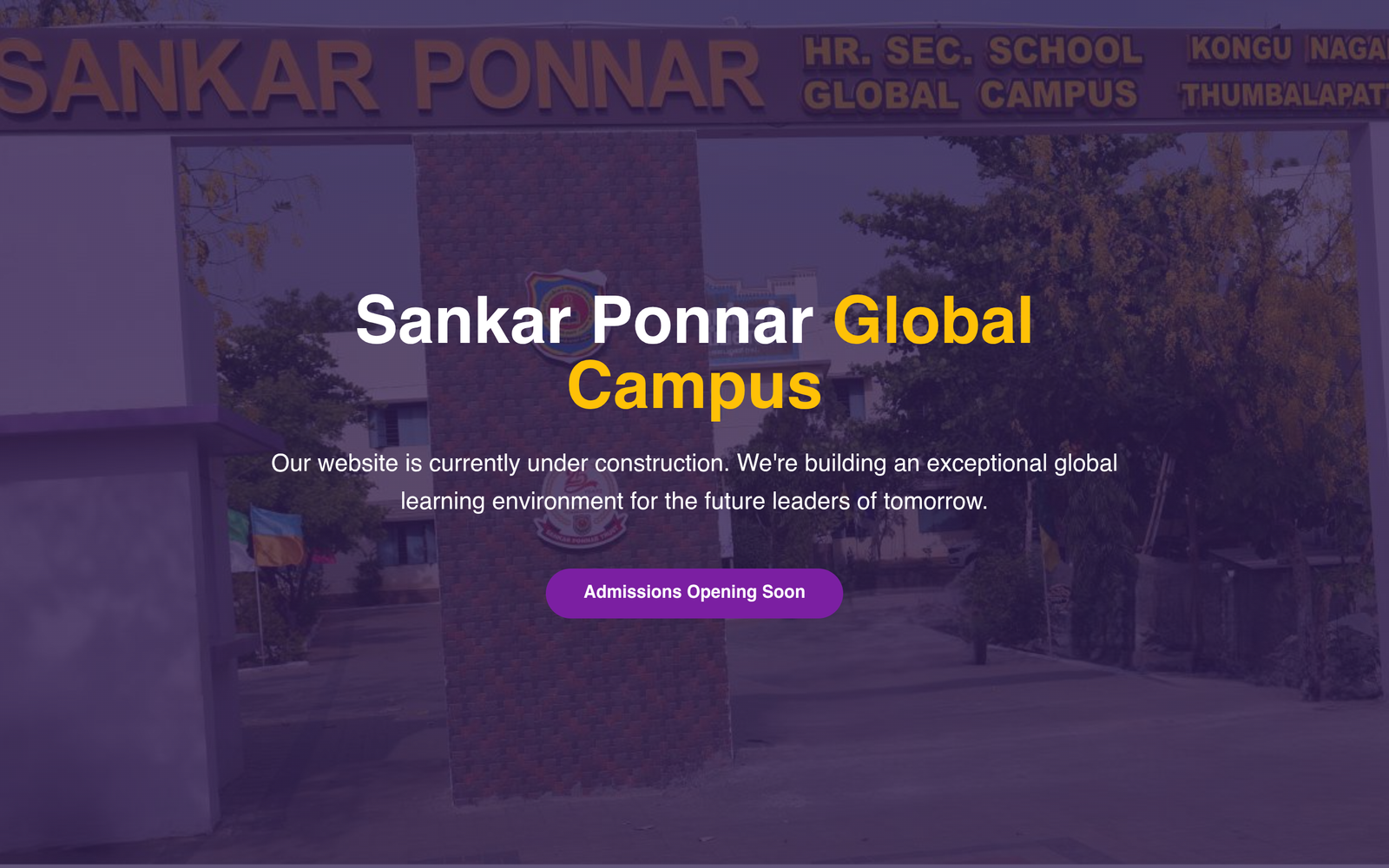Sankar Ponnar Global Campus website screenshot
